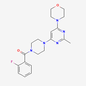 molecular formula C20H24FN5O2 B6064156 4-{6-[4-(2-Fluorobenzoyl)piperazin-1-yl]-2-methylpyrimidin-4-yl}morpholine 