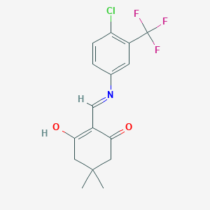 molecular formula C16H15ClF3NO2 B6064172 2-[[4-Chloro-3-(trifluoromethyl)phenyl]iminomethyl]-3-hydroxy-5,5-dimethylcyclohex-2-en-1-one 