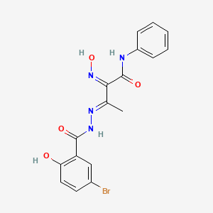 molecular formula C17H15BrN4O4 B6064178 N-[(E)-[(3Z)-4-anilino-3-hydroxyimino-4-oxobutan-2-ylidene]amino]-5-bromo-2-hydroxybenzamide 