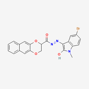 molecular formula C22H16BrN3O4 B6064185 N-(5-bromo-2-hydroxy-1-methylindol-3-yl)imino-2,3-dihydrobenzo[g][1,4]benzodioxine-3-carboxamide 