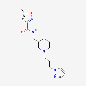 molecular formula C17H25N5O2 B6064194 5-methyl-N-[[1-(3-pyrazol-1-ylpropyl)piperidin-3-yl]methyl]-1,2-oxazole-3-carboxamide 