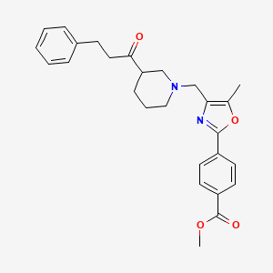 molecular formula C27H30N2O4 B6064206 methyl 4-(5-methyl-4-{[3-(3-phenylpropanoyl)-1-piperidinyl]methyl}-1,3-oxazol-2-yl)benzoate 