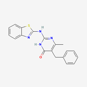 molecular formula C19H16N4OS B6064244 2-(1,3-benzothiazol-2-ylamino)-5-benzyl-6-methylpyrimidin-4(1H)-one 