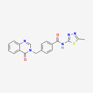 N-[(2E)-5-methyl-1,3,4-thiadiazol-2(3H)-ylidene]-4-[(4-oxoquinazolin-3(4H)-yl)methyl]benzamide