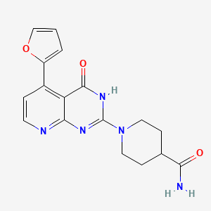 1-[5-(2-furyl)-4-oxo-3,4-dihydropyrido[2,3-d]pyrimidin-2-yl]-4-piperidinecarboxamide