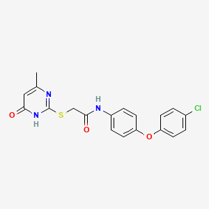 N-[4-(4-chlorophenoxy)phenyl]-2-[(4-hydroxy-6-methylpyrimidin-2-yl)sulfanyl]acetamide