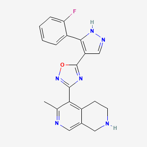 5-[5-(2-fluorophenyl)-1H-pyrazol-4-yl]-3-(3-methyl-5,6,7,8-tetrahydro-2,7-naphthyridin-4-yl)-1,2,4-oxadiazole