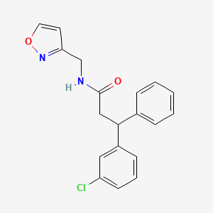 3-(3-chlorophenyl)-N-(3-isoxazolylmethyl)-3-phenylpropanamide