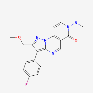 7-(dimethylamino)-3-(4-fluorophenyl)-2-(methoxymethyl)pyrazolo[1,5-a]pyrido[3,4-e]pyrimidin-6(7H)-one