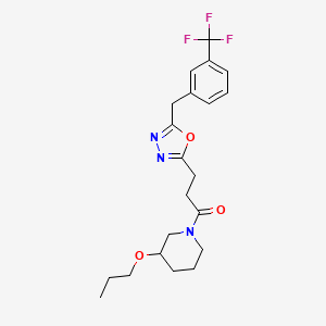 3-propoxy-1-(3-{5-[3-(trifluoromethyl)benzyl]-1,3,4-oxadiazol-2-yl}propanoyl)piperidine