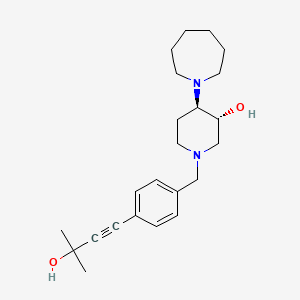 (3R*,4R*)-4-(1-azepanyl)-1-[4-(3-hydroxy-3-methyl-1-butyn-1-yl)benzyl]-3-piperidinol