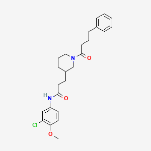 N-(3-chloro-4-methoxyphenyl)-3-[1-(4-phenylbutanoyl)-3-piperidinyl]propanamide