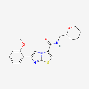 6-(2-methoxyphenyl)-N-(tetrahydro-2H-pyran-2-ylmethyl)imidazo[2,1-b][1,3]thiazole-3-carboxamide