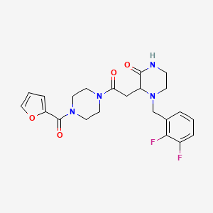 4-(2,3-difluorobenzyl)-3-{2-[4-(2-furoyl)-1-piperazinyl]-2-oxoethyl}-2-piperazinone