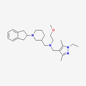 N-{[1-(2,3-dihydro-1H-inden-2-yl)-3-piperidinyl]methyl}-N-[(1-ethyl-3,5-dimethyl-1H-pyrazol-4-yl)methyl]-2-methoxyethanamine