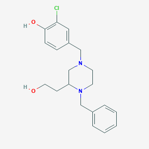 4-{[4-benzyl-3-(2-hydroxyethyl)-1-piperazinyl]methyl}-2-chlorophenol