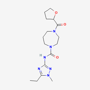 N-(5-ethyl-1-methyl-1,2,4-triazol-3-yl)-4-(oxolane-2-carbonyl)-1,4-diazepane-1-carboxamide