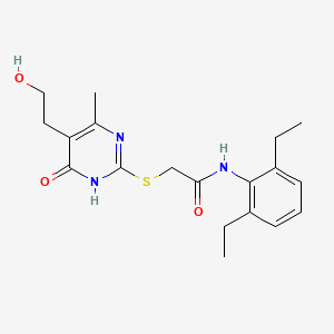 N-(2,6-diethylphenyl)-2-{[5-(2-hydroxyethyl)-4-methyl-6-oxo-1,6-dihydro-2-pyrimidinyl]thio}acetamide