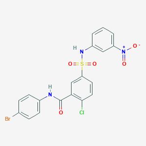 molecular formula C19H13BrClN3O5S B6064613 N-(4-bromophenyl)-2-chloro-5-{[(3-nitrophenyl)amino]sulfonyl}benzamide 