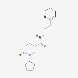 molecular formula C19H27N3O2 B6064630 1-cyclopentyl-6-oxo-N-[3-(2-pyridinyl)propyl]-3-piperidinecarboxamide 