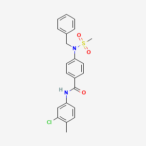 molecular formula C22H21ClN2O3S B6064662 4-[benzyl(methylsulfonyl)amino]-N-(3-chloro-4-methylphenyl)benzamide 