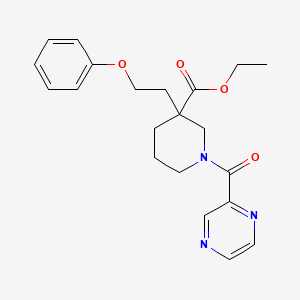 ethyl 3-(2-phenoxyethyl)-1-(2-pyrazinylcarbonyl)-3-piperidinecarboxylate