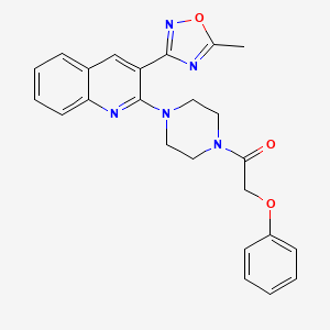 molecular formula C24H23N5O3 B6064675 3-(5-methyl-1,2,4-oxadiazol-3-yl)-2-[4-(phenoxyacetyl)-1-piperazinyl]quinoline 