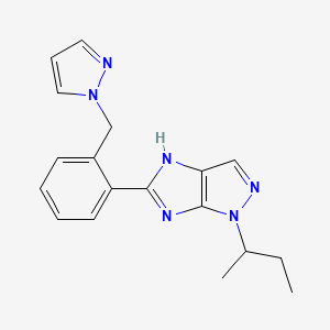 molecular formula C18H20N6 B6064685 1-sec-butyl-5-[2-(1H-pyrazol-1-ylmethyl)phenyl]-1,4-dihydroimidazo[4,5-c]pyrazole 