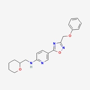 molecular formula C20H22N4O3 B6064687 5-[3-(phenoxymethyl)-1,2,4-oxadiazol-5-yl]-N-(tetrahydro-2H-pyran-2-ylmethyl)-2-pyridinamine 