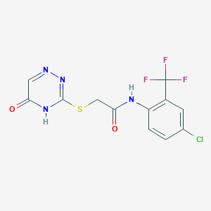 N-[4-chloro-2-(trifluoromethyl)phenyl]-2-[(5-oxo-4,5-dihydro-1,2,4-triazin-3-yl)thio]acetamide