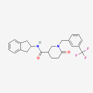 N-(2,3-dihydro-1H-inden-2-yl)-6-oxo-1-[3-(trifluoromethyl)benzyl]-3-piperidinecarboxamide