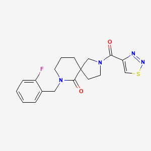 molecular formula C18H19FN4O2S B6064726 7-(2-fluorobenzyl)-2-(1,2,3-thiadiazol-4-ylcarbonyl)-2,7-diazaspiro[4.5]decan-6-one 