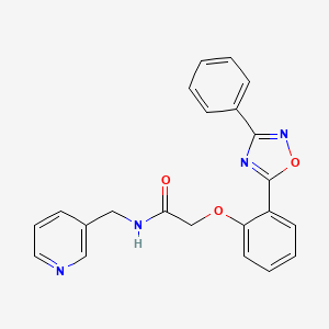 molecular formula C22H18N4O3 B6064749 2-[2-(3-phenyl-1,2,4-oxadiazol-5-yl)phenoxy]-N-(3-pyridinylmethyl)acetamide 