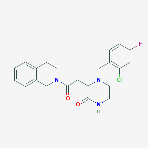 4-(2-chloro-4-fluorobenzyl)-3-[2-(3,4-dihydro-2(1H)-isoquinolinyl)-2-oxoethyl]-2-piperazinone