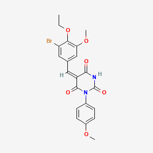 (5E)-5-(3-bromo-4-ethoxy-5-methoxybenzylidene)-1-(4-methoxyphenyl)pyrimidine-2,4,6(1H,3H,5H)-trione