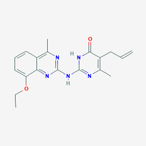 2-[(8-ETHOXY-4-METHYLQUINAZOLIN-2-YL)AMINO]-6-METHYL-5-(PROP-2-EN-1-YL)-3,4-DIHYDROPYRIMIDIN-4-ONE