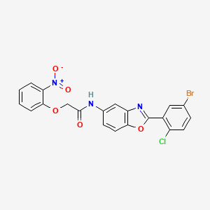 N-[2-(5-bromo-2-chlorophenyl)-1,3-benzoxazol-5-yl]-2-(2-nitrophenoxy)acetamide