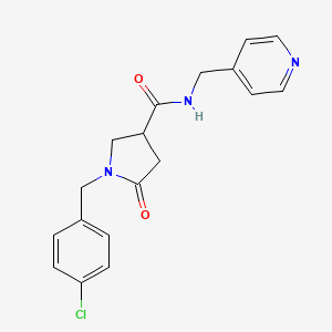 molecular formula C18H18ClN3O2 B6064883 1-(4-chlorobenzyl)-5-oxo-N-(4-pyridinylmethyl)-3-pyrrolidinecarboxamide 