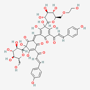 molecular formula C43H42O22 B606489 (E)-5,6-二羟基-4-((E)-3-(4-羟基苯基)丙烯酰基)-2-((2,3,4-三羟基-5-((E)-3-(4-羟基苯基)丙烯酰基)-6-氧代-3-((2R,3R,4S,5S,6R)-3,4,5-三羟基-6-(羟甲基)四氢-2H-吡喃-2-基)环己-1,4-二烯-1-基)亚甲基)-6-((2R,3R,4S,5S,6R)-3,4,5-三羟基-6-(羟甲基)四氢-2H-吡喃-2-基)环己-4-烯-1,3-二酮 CAS No. 36338-96-2