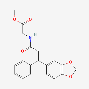 molecular formula C19H19NO5 B6064931 methyl N-[3-(1,3-benzodioxol-5-yl)-3-phenylpropanoyl]glycinate 