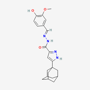 molecular formula C22H26N4O3 B6064951 3-(1-adamantyl)-N'-(4-hydroxy-3-methoxybenzylidene)-1H-pyrazole-5-carbohydrazide 