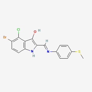 molecular formula C16H12BrClN2OS B6064970 (2Z)-5-BROMO-4-CHLORO-2-({[4-(METHYLSULFANYL)PHENYL]AMINO}METHYLIDENE)-2,3-DIHYDRO-1H-INDOL-3-ONE 