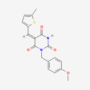 1-(4-methoxybenzyl)-5-[(5-methyl-2-thienyl)methylene]-2,4,6(1H,3H,5H)-pyrimidinetrione