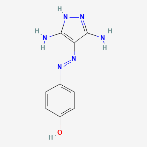 molecular formula C9H10N6O B606499 4-[(E)-(3,5-Diamino-1h-Pyrazol-4-Yl)diazenyl]phenol CAS No. 140651-18-9