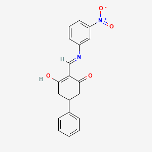 molecular formula C19H16N2O4 B6065015 2-{[(3-nitrophenyl)amino]methylene}-5-phenyl-1,3-cyclohexanedione 