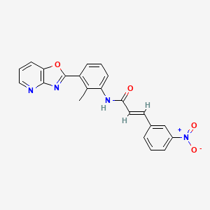 molecular formula C22H16N4O4 B6065051 N-(2-methyl-3-[1,3]oxazolo[4,5-b]pyridin-2-ylphenyl)-3-(3-nitrophenyl)acrylamide 