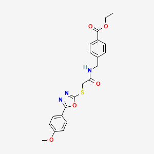 ethyl 4-{[({[5-(4-methoxyphenyl)-1,3,4-oxadiazol-2-yl]thio}acetyl)amino]methyl}benzoate