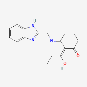 3-[(1H-benzimidazol-2-ylmethyl)amino]-2-propionylcyclohex-2-en-1-one