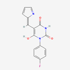 1-(4-fluorophenyl)-5-(1H-pyrrol-2-ylmethylene)-2,4,6(1H,3H,5H)-pyrimidinetrione