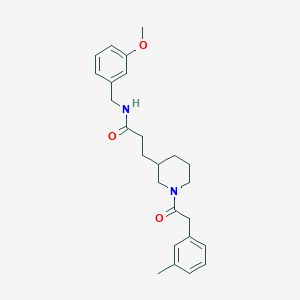 molecular formula C25H32N2O3 B6065162 N-(3-methoxybenzyl)-3-{1-[(3-methylphenyl)acetyl]-3-piperidinyl}propanamide 